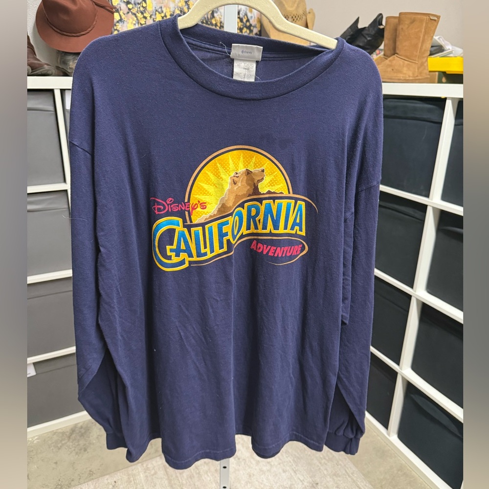 Disney Vintage California Adventure Grizzly River Run Navy Long Sleeve Shirt